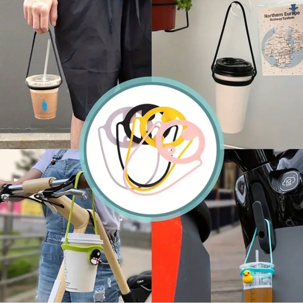 🆕 Cup/Tumbler Holder with 2 Random Charms Silicone & Eco-Friendly - Picture 3 of 15